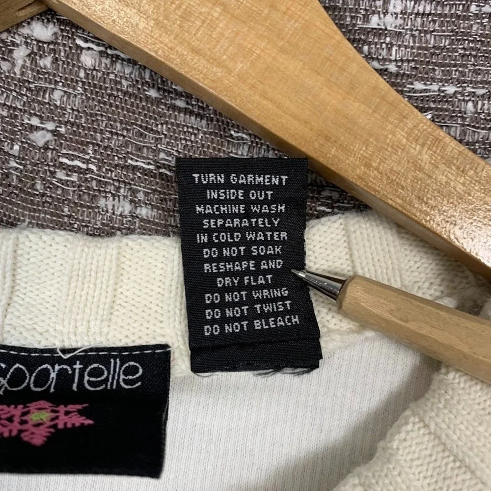 Vintage Sportelle Knit Full Zip Christmas Sweater Snowman Women's Small‎